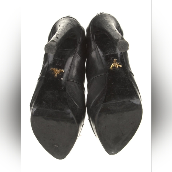 Rare Prada Leather Lace Up Platform Ankle Boots - Picture 5 of 6